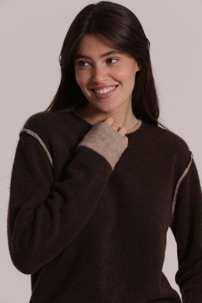 MAGLIA SCOLLO TONDO CON CONSTRASTI