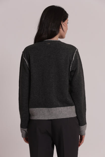 MAGLIA SCOLLO TONDO CON CONSTRASTI