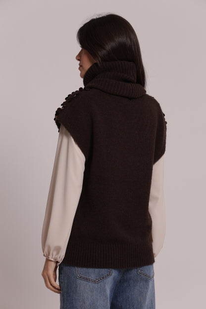MAGLIA MANICHE CORTE CON PAILLETTES SU SPALLE