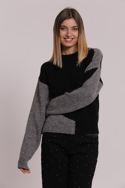 MAGLIA SCOLLO TONDO CON GIOCO BICOLOR