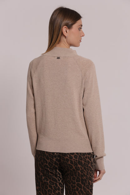 MAGLIA CARDIGAN LUPETTO CON TASCHE