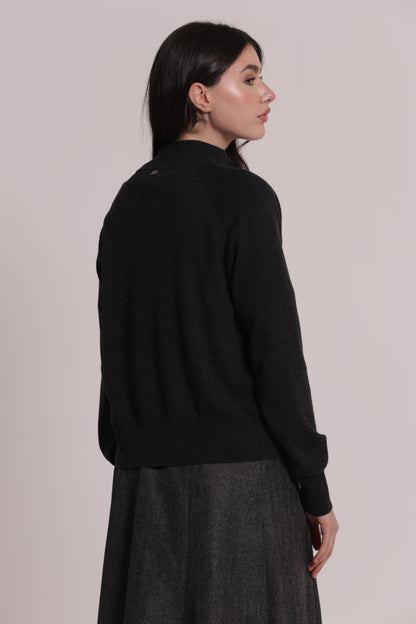 MAGLIA CARDIGAN LUPETTO CON TASCHE