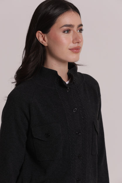 MAGLIA CARDIGAN LUPETTO CON TASCHE