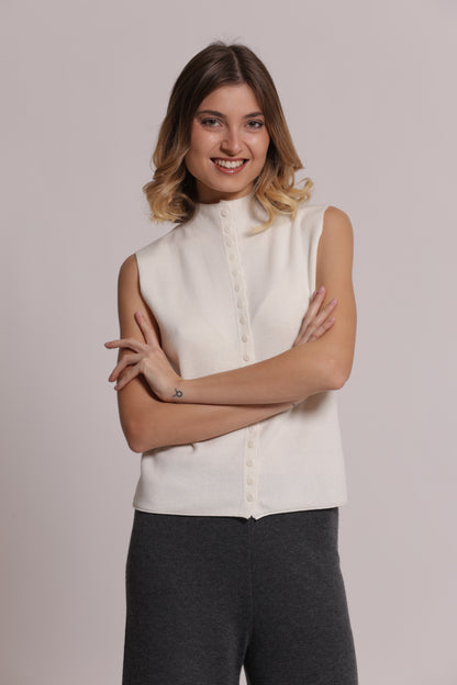 MAGLIA CARDIGAN SMANICATO