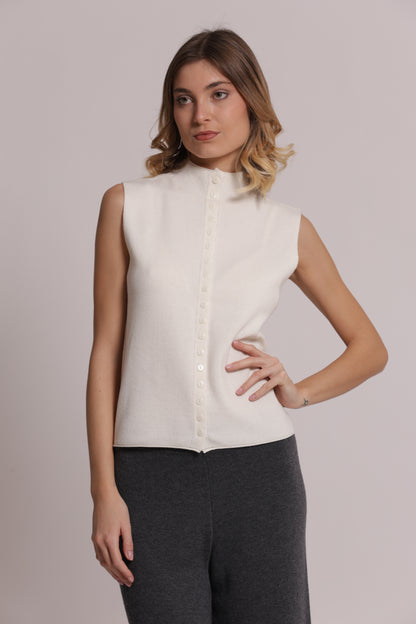 MAGLIA CARDIGAN SMANICATO