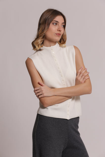 MAGLIA CARDIGAN SMANICATO