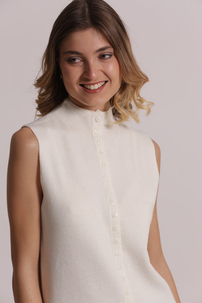 MAGLIA CARDIGAN SMANICATO