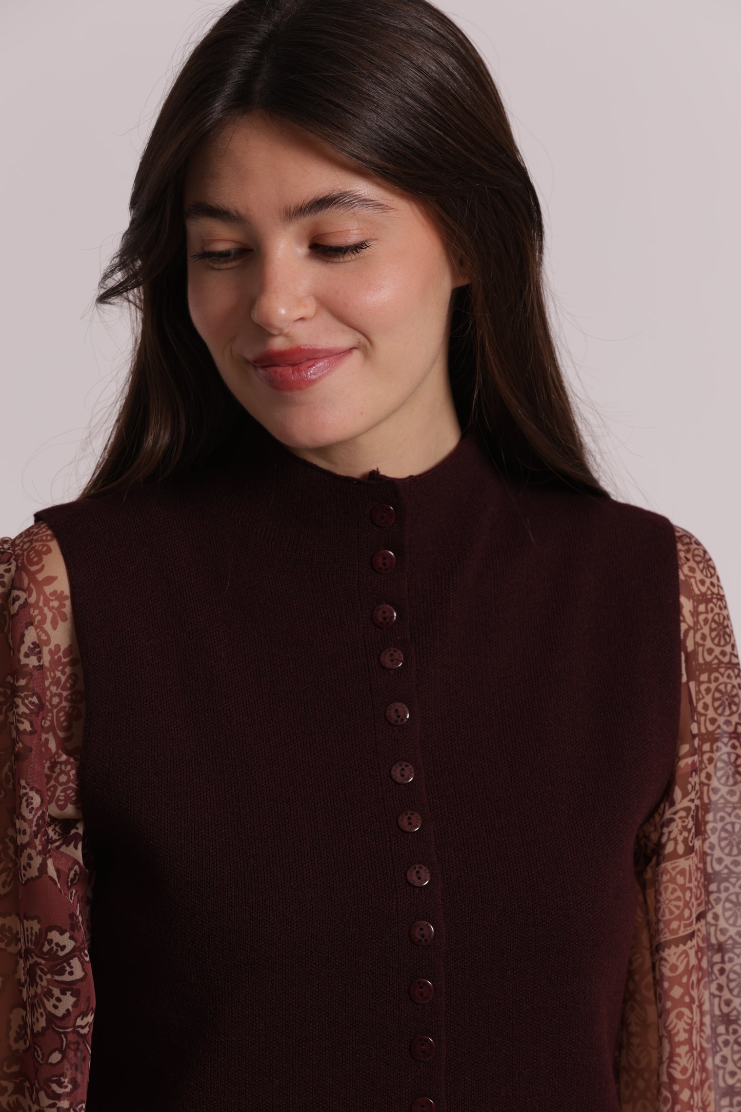 MAGLIA CARDIGAN SMANICATO