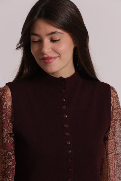 MAGLIA CARDIGAN SMANICATO