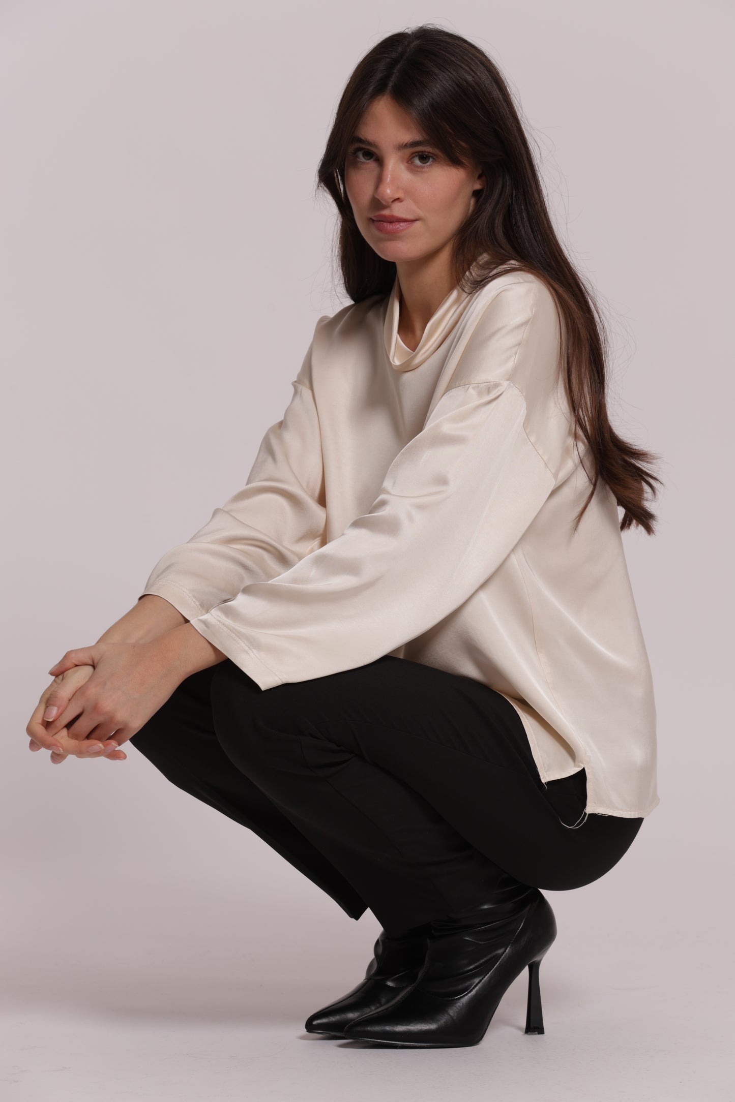 BLUSA OVER IN RASO DI VISCOSA
