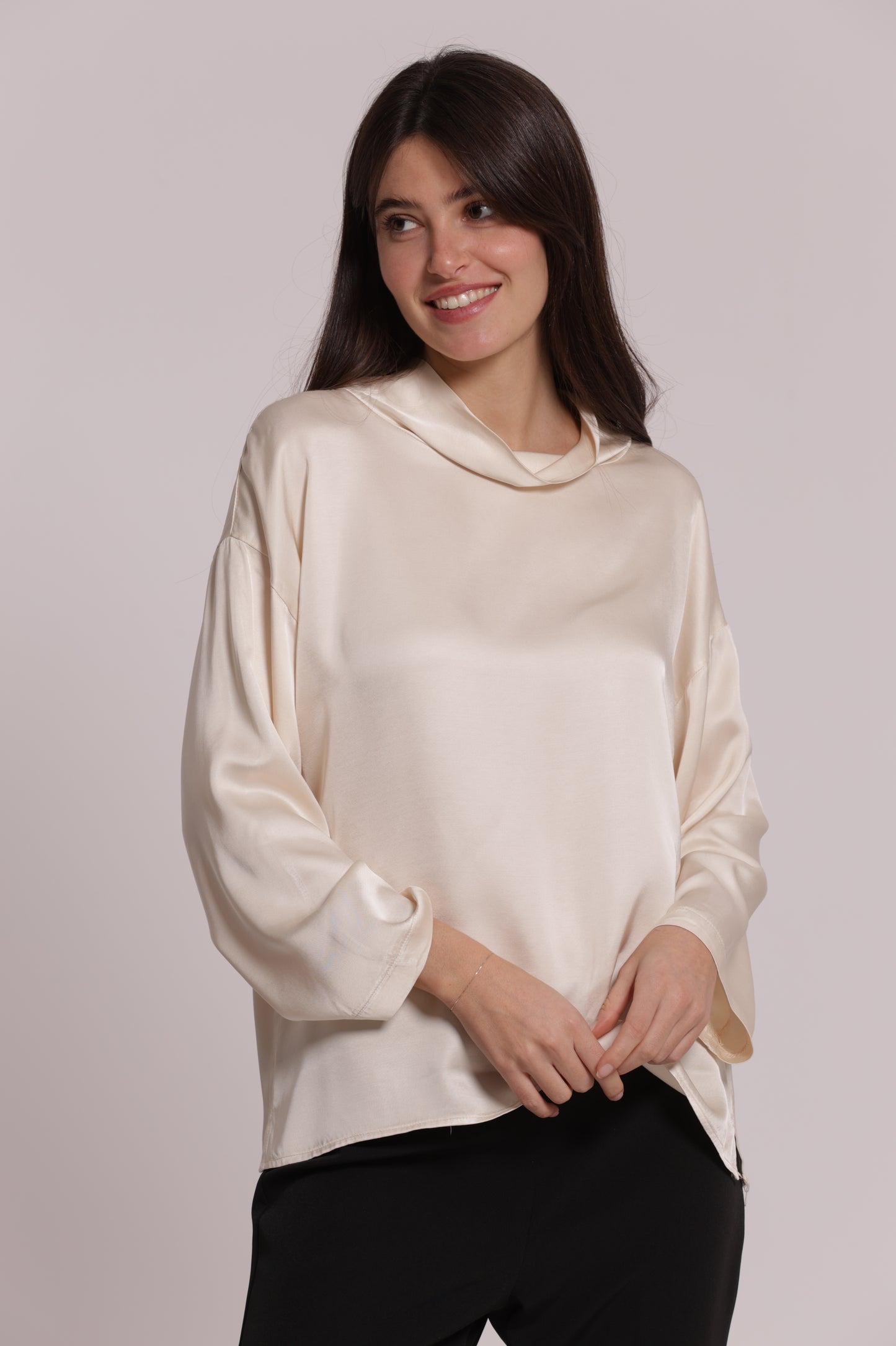 BLUSA OVER IN RASO DI VISCOSA