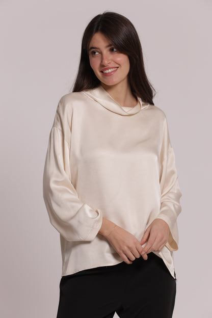 BLUSA OVER IN RASO DI VISCOSA