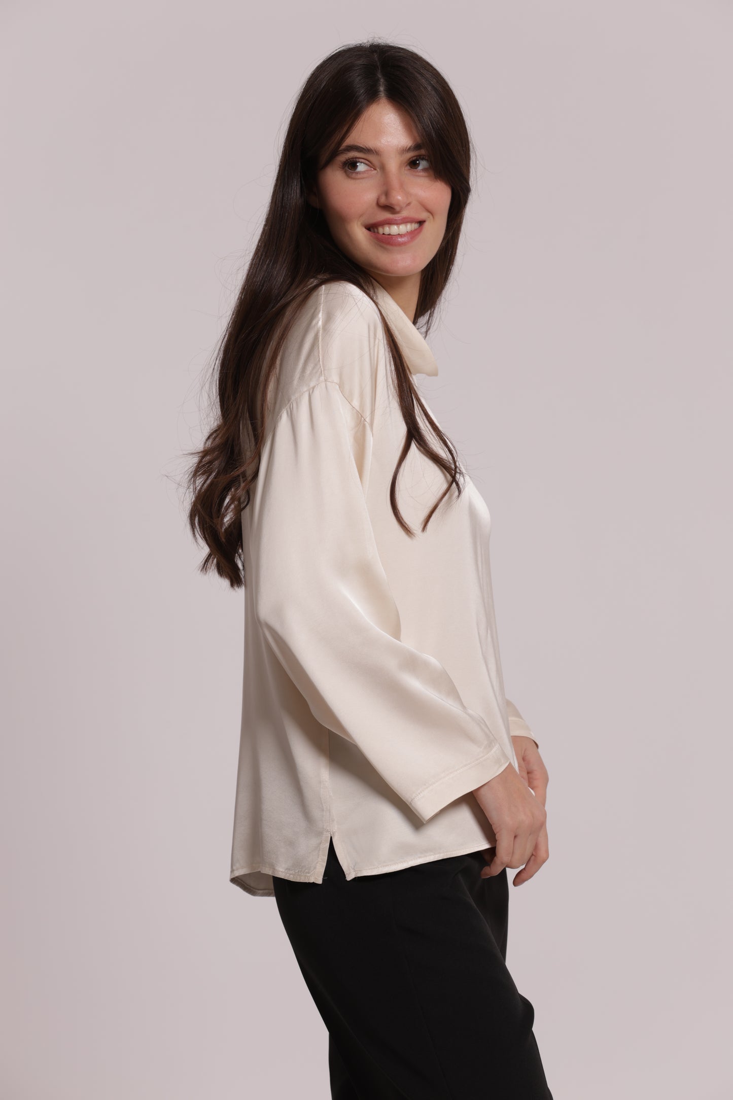 BLUSA OVER IN RASO DI VISCOSA