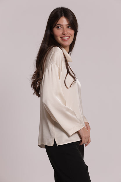 BLUSA OVER IN RASO DI VISCOSA