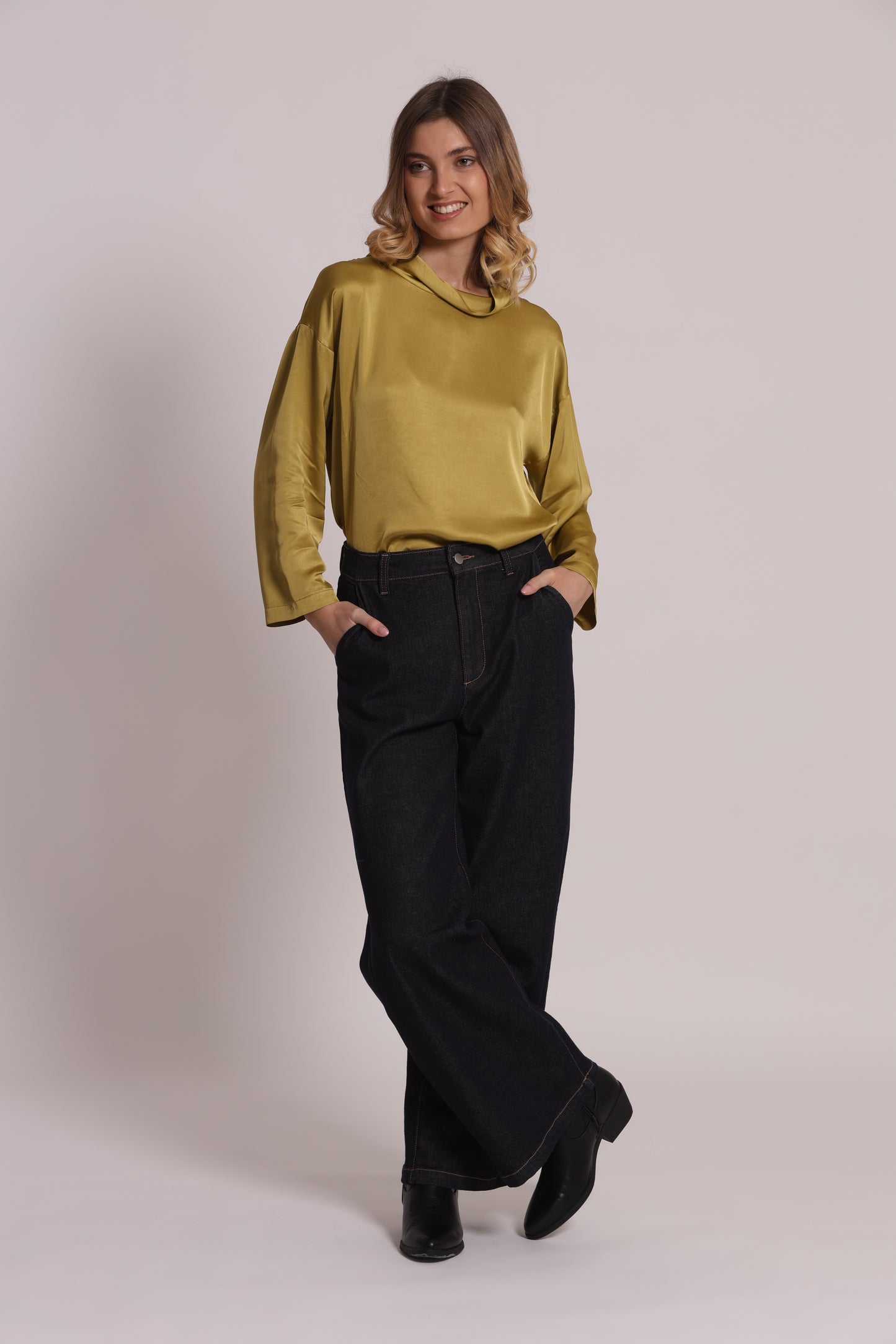 BLUSA OVER IN RASO DI VISCOSA