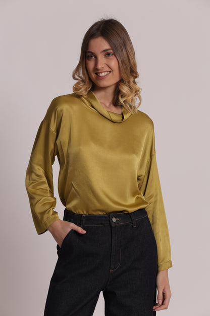 BLUSA OVER IN RASO DI VISCOSA
