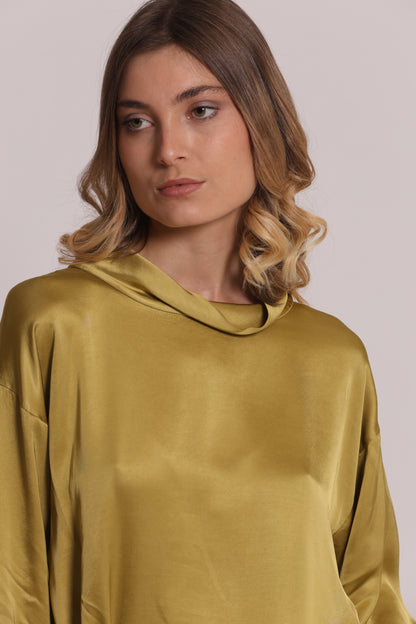 BLUSA OVER IN RASO DI VISCOSA