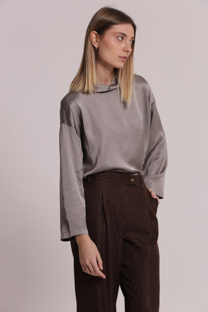 BLUSA OVER IN RASO DI VISCOSA