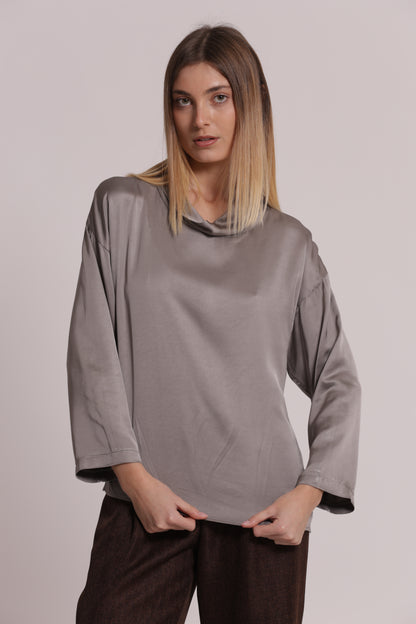 BLUSA OVER IN RASO DI VISCOSA