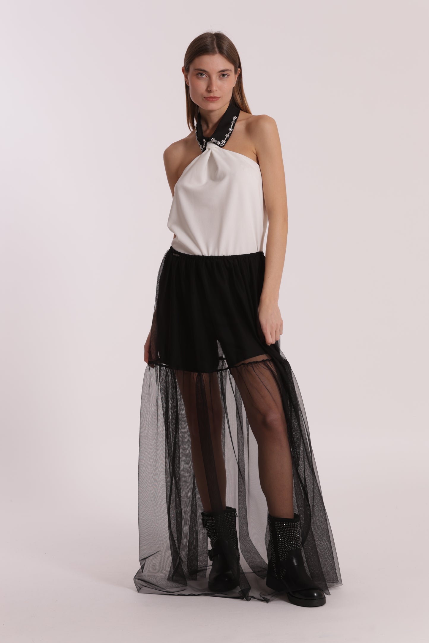 GONNA LUNGA IN TULLE