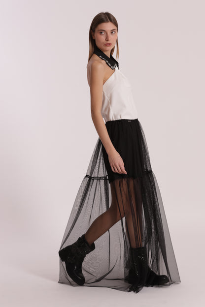 GONNA LUNGA IN TULLE