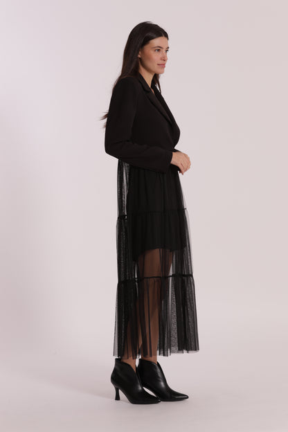 GIACCA LUNGA CON TULLE