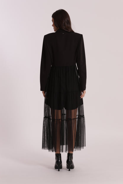 GIACCA LUNGA CON TULLE