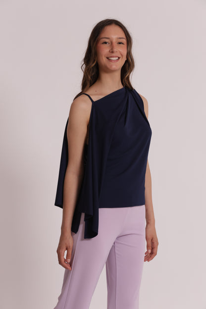 BLUSA CON SPALLA SCESA