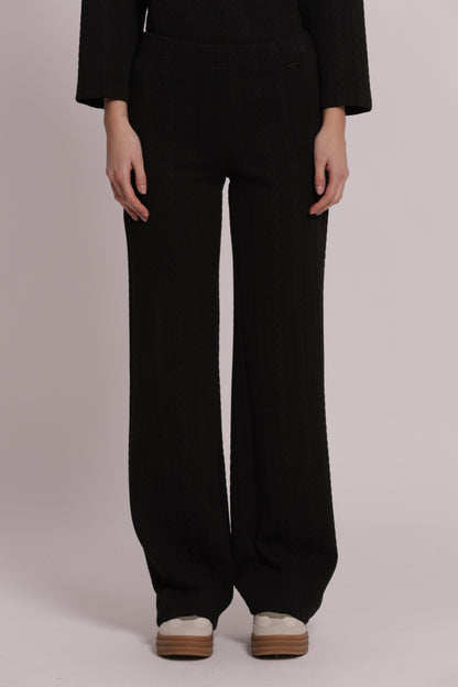 PANTALONE IN PUNTO MILANO CON TRECCIA