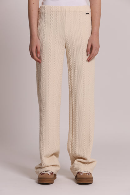 PANTALONE IN PUNTO MILANO CON TRECCIA