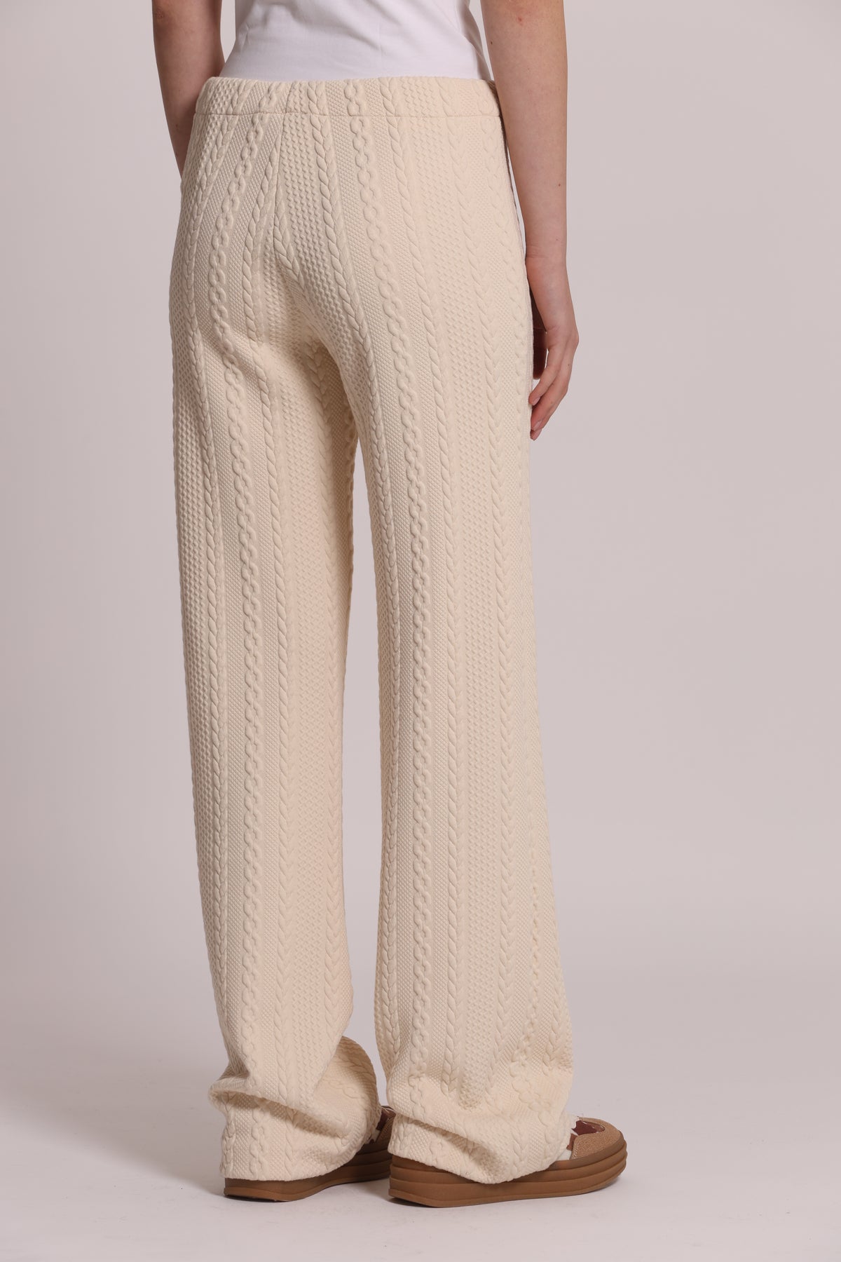 PANTALONE IN PUNTO MILANO CON TRECCIA