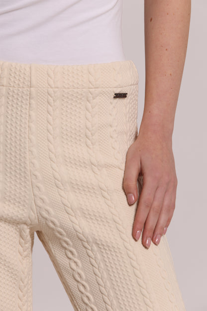 PANTALONE IN PUNTO MILANO CON TRECCIA