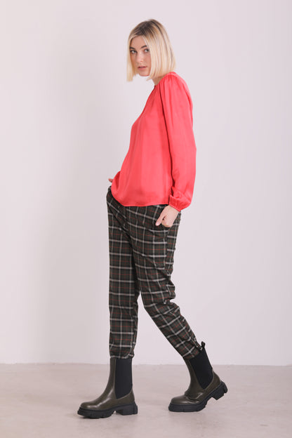 PANTALONE CON ELASTICO DIETRO STAMPA CHECK