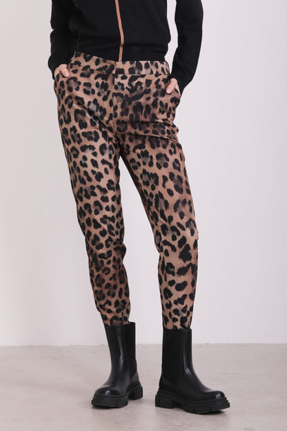 PANTALONE CON ELASTICO DIETRO FANTASIA LEOPARDATA