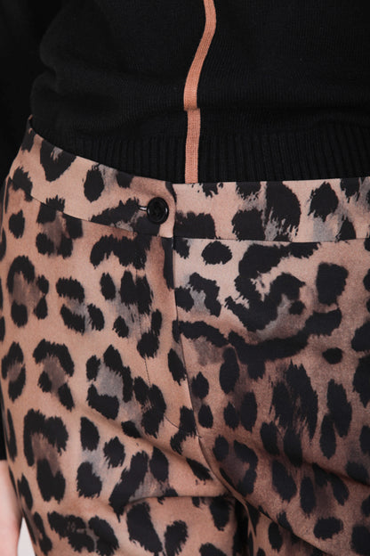 PANTALONE CON ELASTICO DIETRO FANTASIA LEOPARDATA