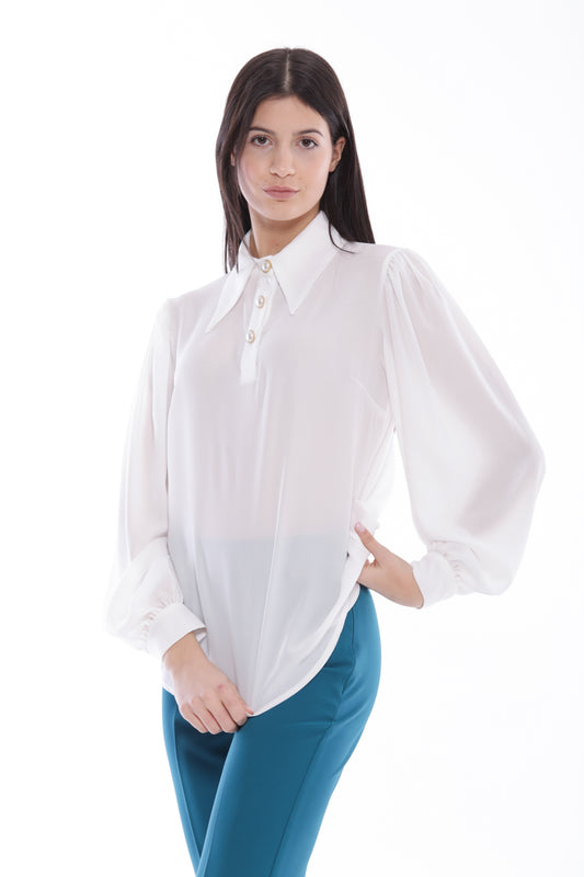 BLUSA CON BOTTONI IN GEORGETTE