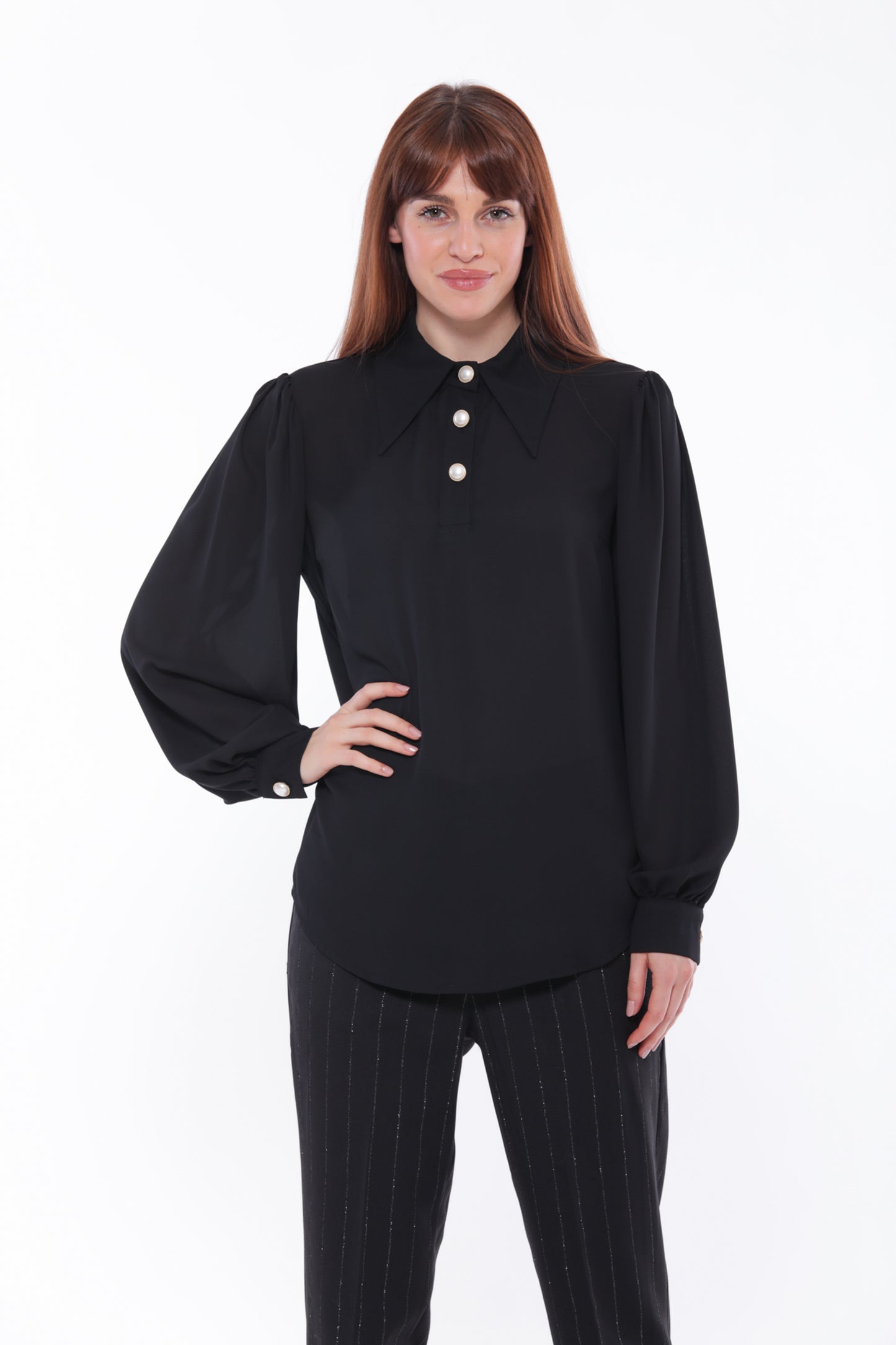 BLUSA CON BOTTONI IN GEORGETTE