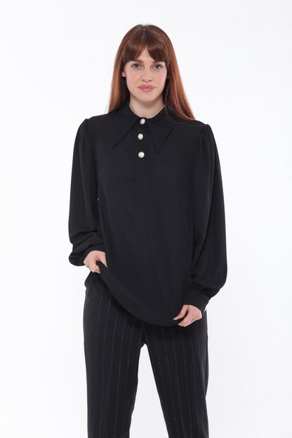 BLUSA CON BOTTONI IN GEORGETTE