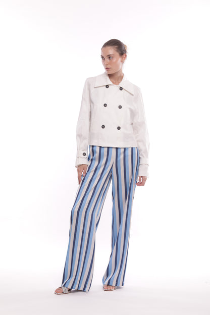 TRENCH CROPPED IN GABARDINA