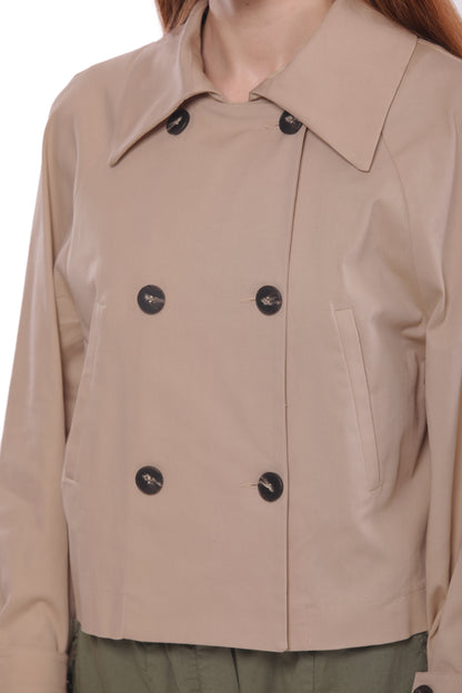 TRENCH CROPPED IN GABARDINA