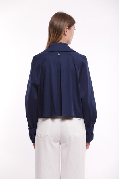 TRENCH CROPPED IN GABARDINA