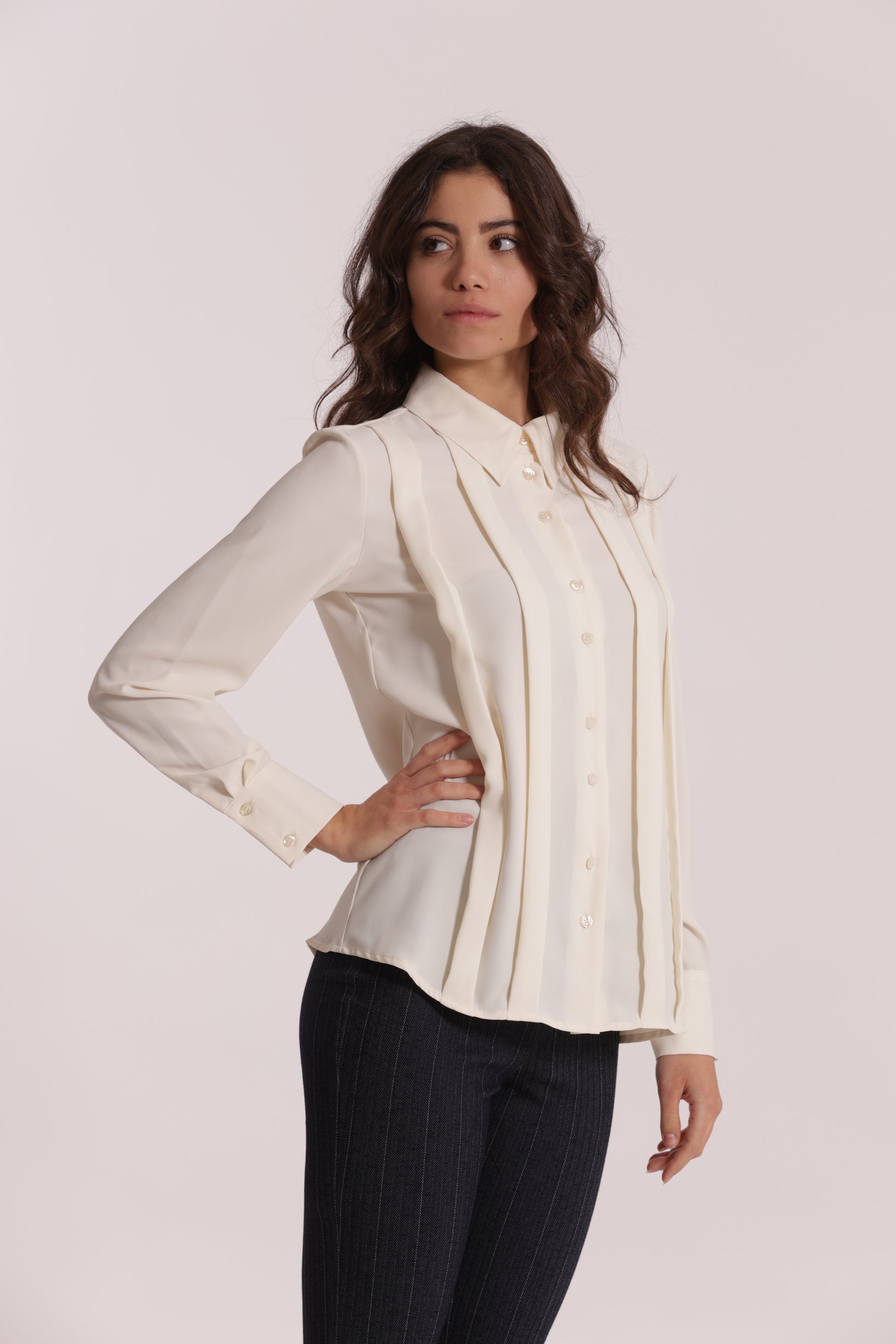 CAMICIA IN SOLTON CON PIEGHE