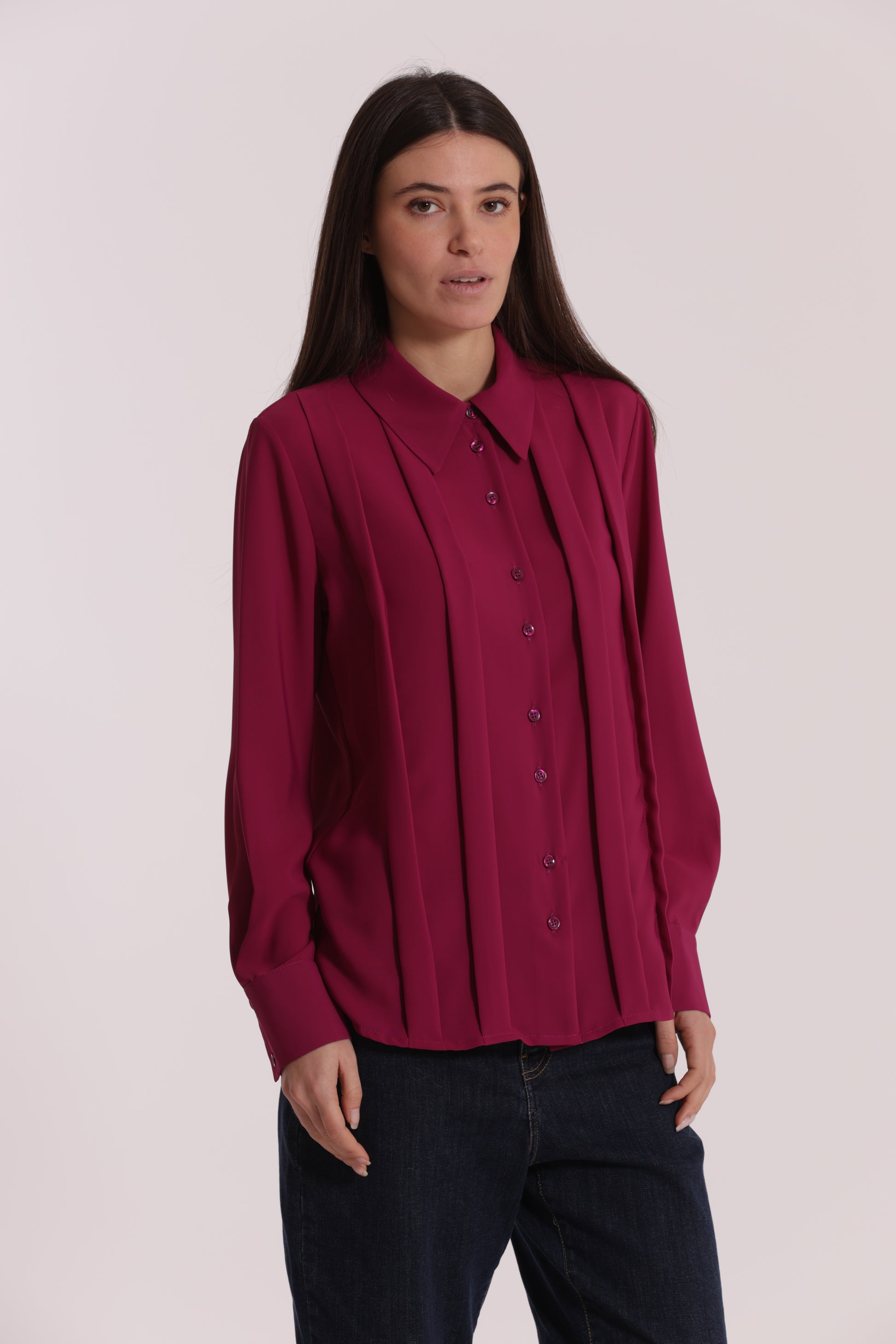 CAMICIA IN SOLTON CON PIEGHE