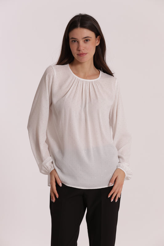 BLUSA IN GEORGETTE CON STRASS
