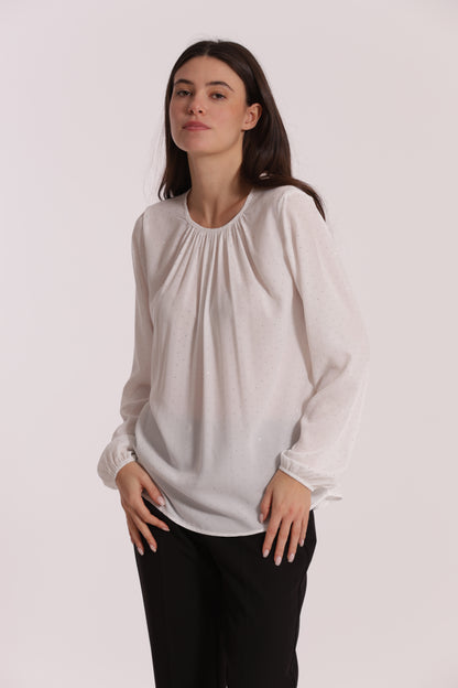 BLUSA IN GEORGETTE CON STRASS