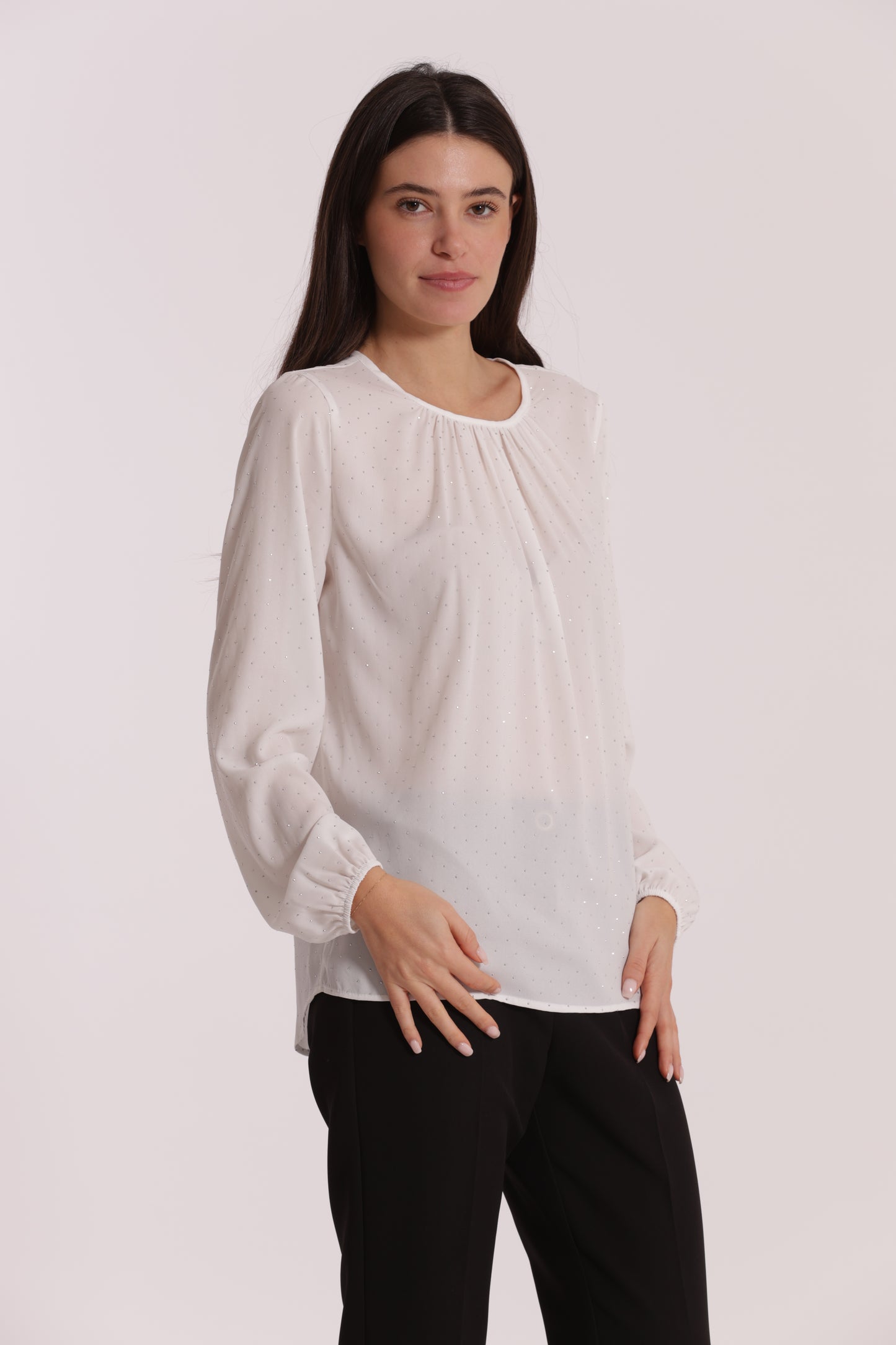 BLUSA IN GEORGETTE CON STRASS
