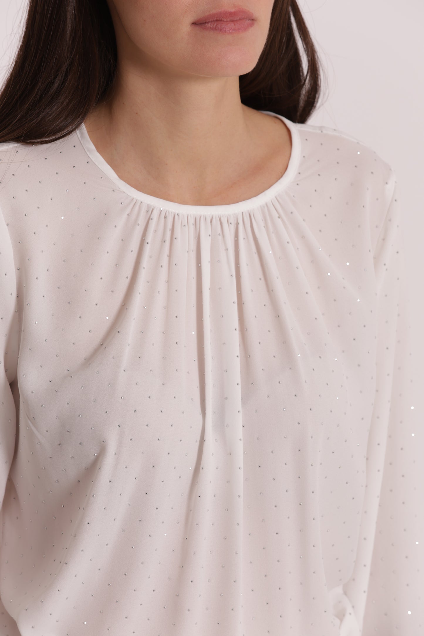 BLUSA IN GEORGETTE CON STRASS