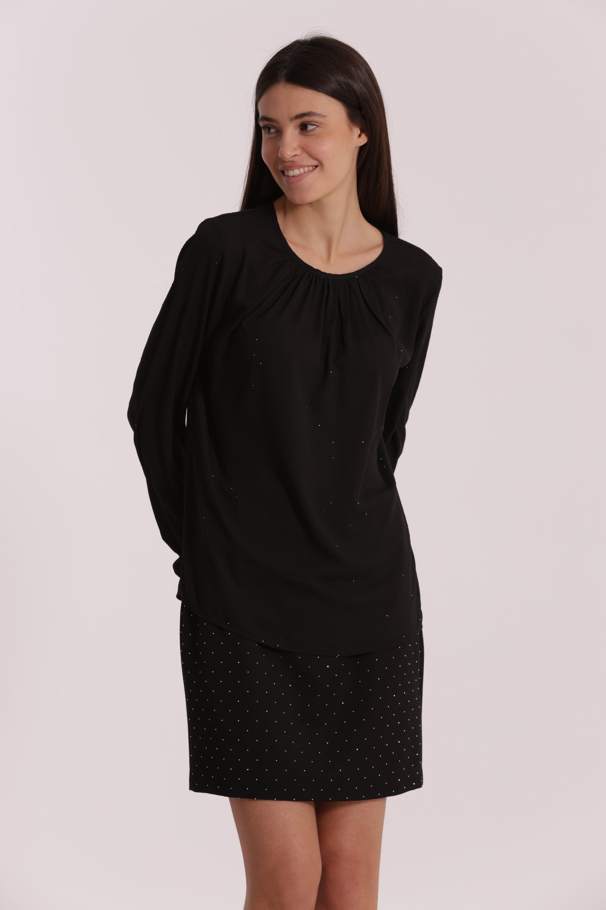 BLUSA IN GEORGETTE CON STRASS