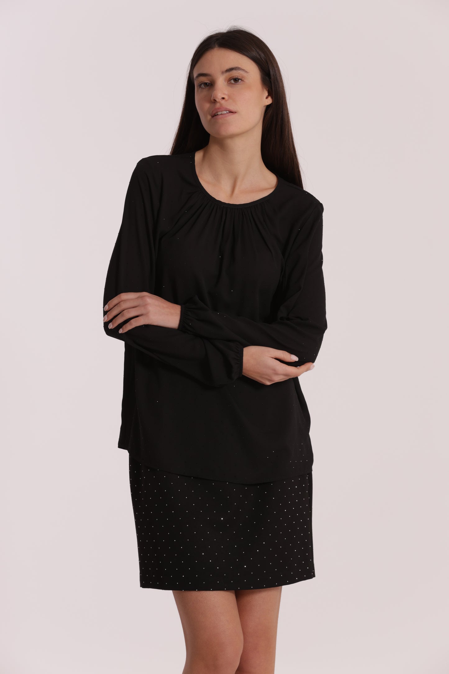 BLUSA IN GEORGETTE CON STRASS