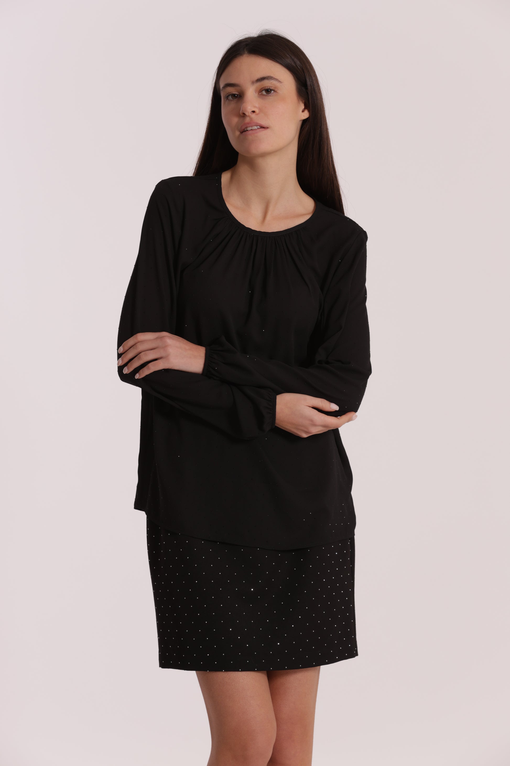 BLUSA IN GEORGETTE CON STRASS